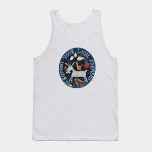 Support your local farmer//farmers market goat,fruit,vegetables design Tank Top